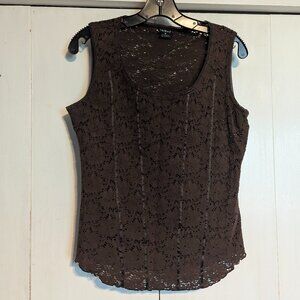 Tribal Brown Lace Tank